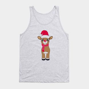 Cute reindeer with Xmas hat Tank Top